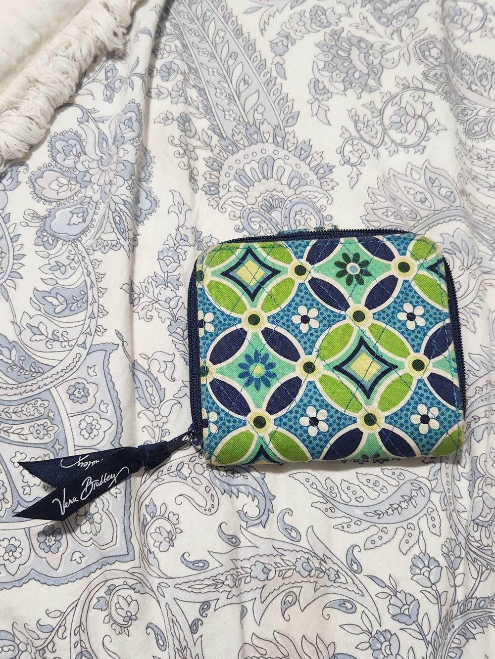 Vera Bradley Blue & Green Floral Quilted Wallet - Picture 2 of 5